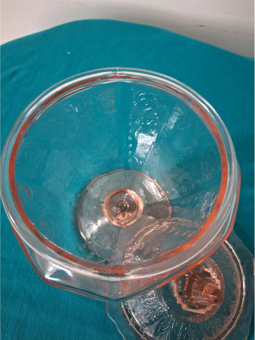 Vintage Hocking Depression glass candy dish  with Lid